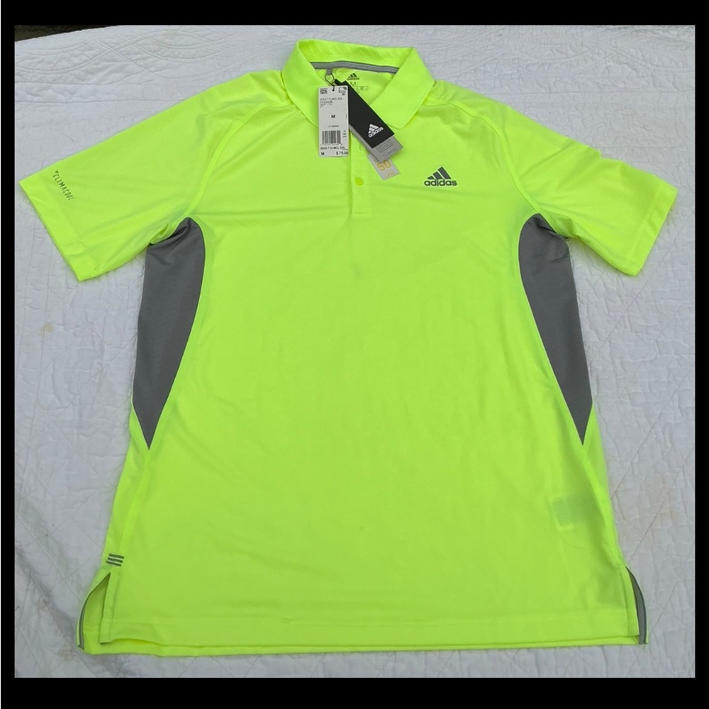 Men's Ultimate Neon Lime Athletic 365 Climacool Golf Short Sleeve Shirt Sz Md